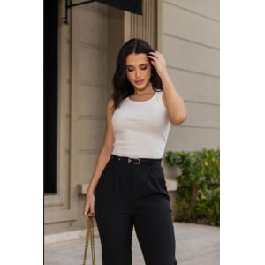 Calça Alfaiataria Preta com cinto