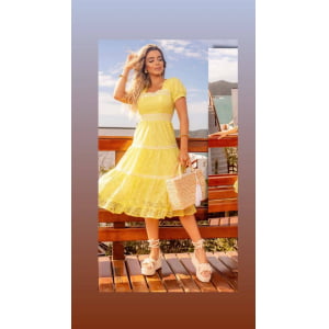 Vestido Amarelo Lady like