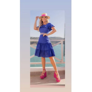 Vestido Laise Malha Azul Royal Vestido Laise Malha Azul Royal